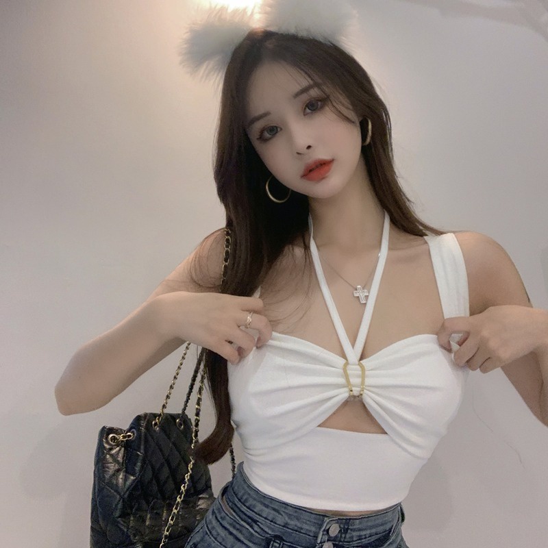 Áo yếm hai dây ZHELIHANGFEI dáng ngắn kiểu nhỏ nhắn xinh xắn cho nữ