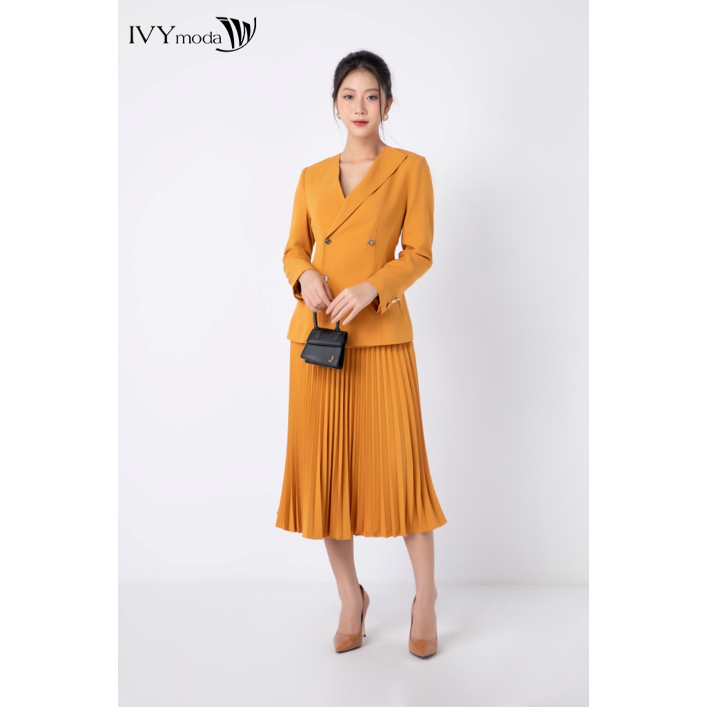 Chân váy xếp ly chữ A IVY moda MS 30M6885