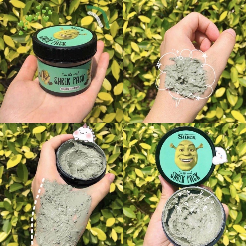 Mặt nạ bùn đất sét thải độc da, giảm mụn đầu đen Shrek Pack Olive Young - HONGS BEAUTY