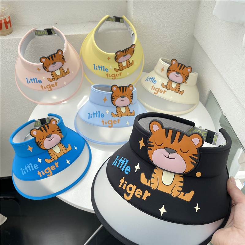 Nón Lưỡi Trai Nửa Đầu Chống Nắng In Họa Tiết Hổ Hoạt Hình Dễ Thương Cho Bé