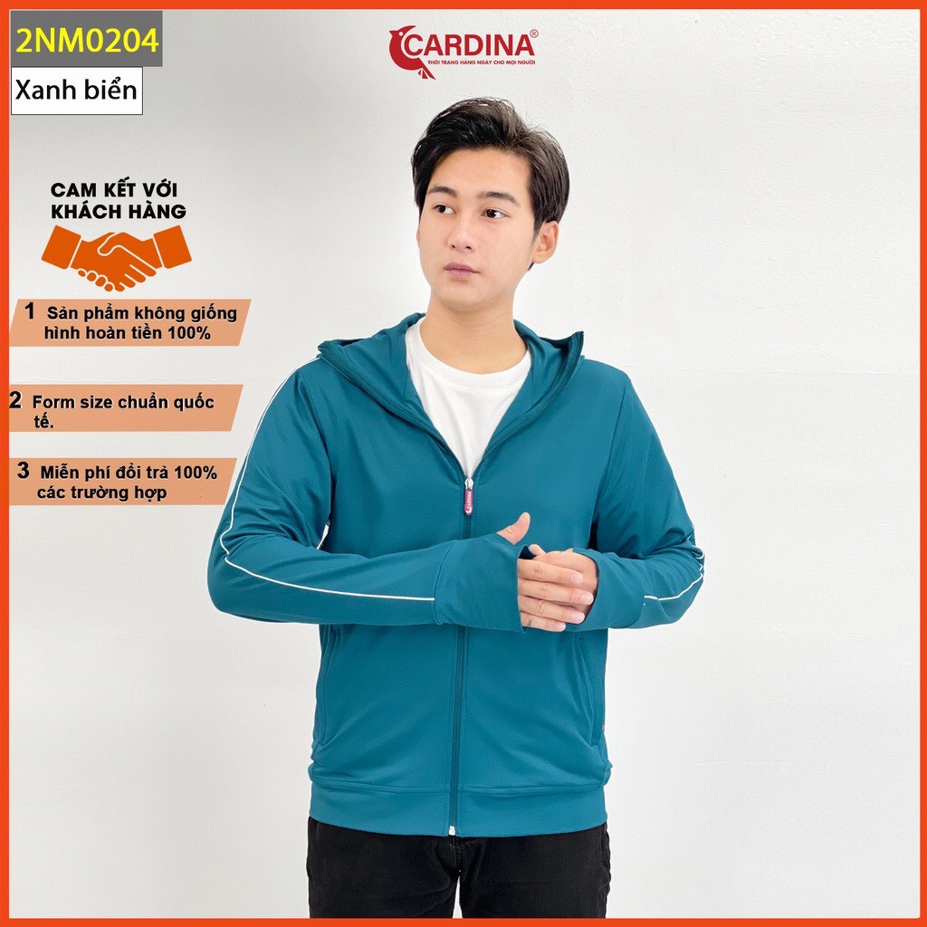 Áo chống nắng nam CARDINA  màu đẹp 2 lớp chất thun lạnh viền thể thao chống tia UV thiết kế lưới tản nhiệt chống nóng