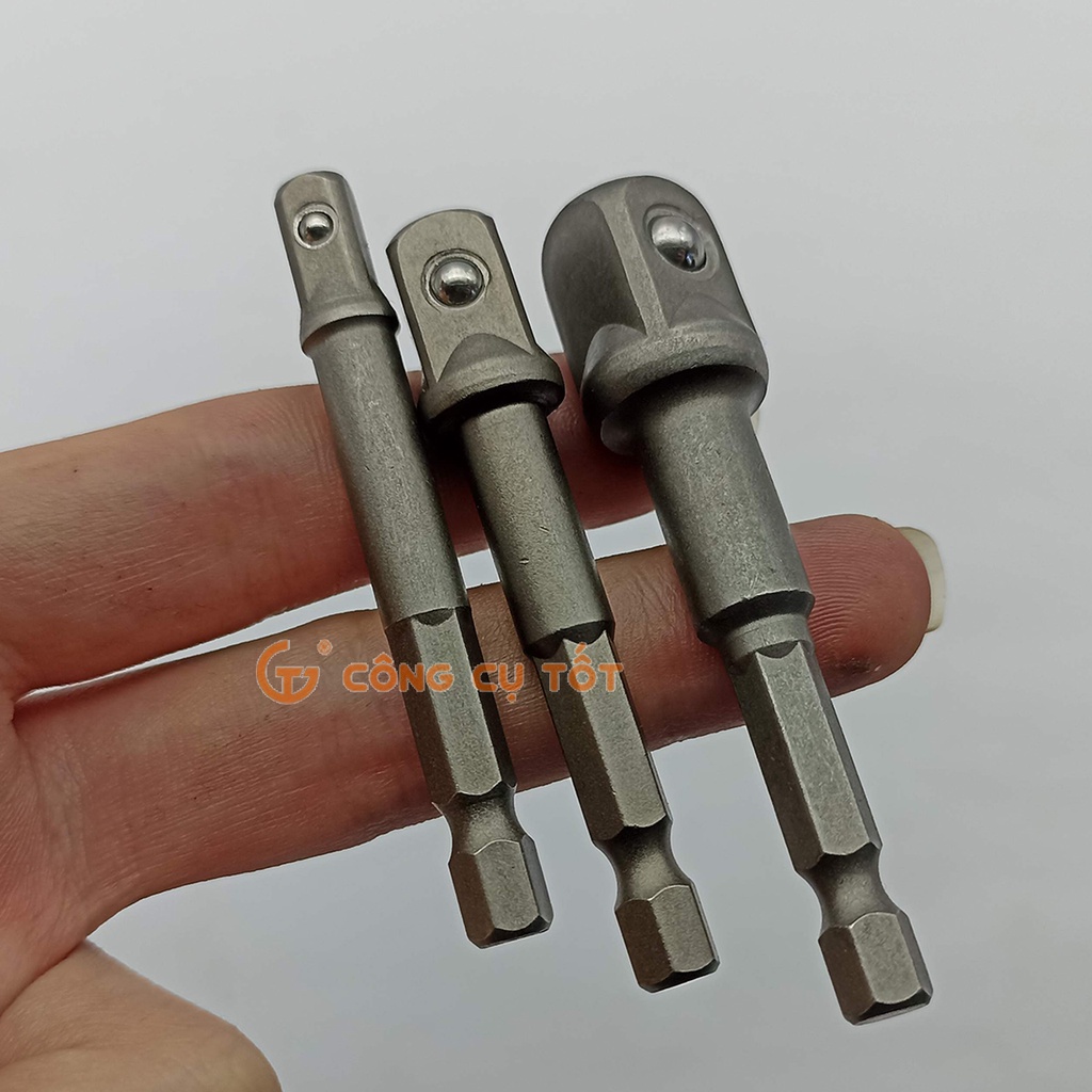 Bộ 3 vặn khẩu ¼ - ⅜ - ½ chuôi lục LRT dài 65mm