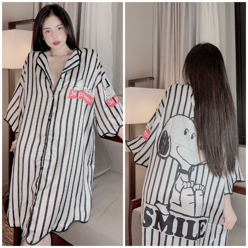 Đầm ngủ nữ Mẫu Đầm xuông From rộng chất lụa Latin mềm mịn Đồ ngủ nữ cao cấp