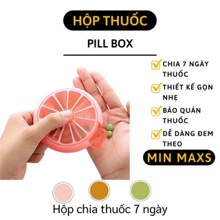 Hộp Chia Thuốc - Hộp Đựng Thuốc 7 Ngày Hình Lát Cam Nhỏ Gọn, Dễ Dàng Đem Theo 4337 [MINMAXS]