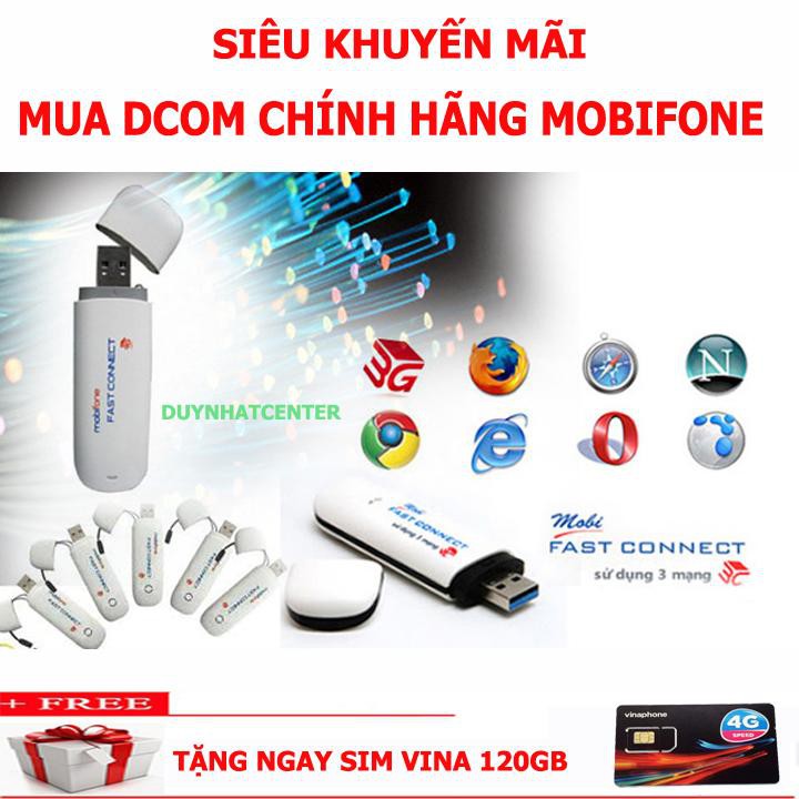 Usb Dcom 3G 4G Tốc Độ Cao - Chính Hãng Mobifone - Chạy Đa Mạng