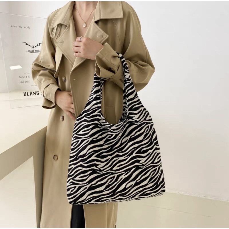 Túi tote vải canvas cao cấp họa tiết ngựa vằn độc đáo 2 kiểu dáng siêu hót TUCANVAS TCV31