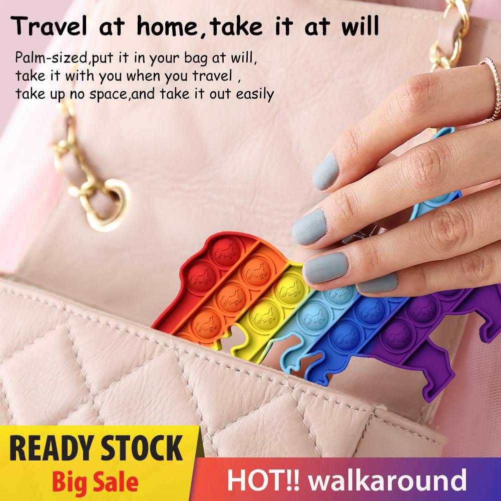 Đồ Chơi Bóp Bong Bóng Silicone Hình Khủng Long Màu Cầu Vồng Giúp Giảm Căng Thẳng