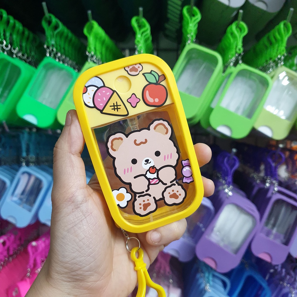 Bình xịt mỹ phẩm chiết nước hoa nước rửa tay chai xịt cồn phun sương mini  50ml nắp vặn treo móc khóa balo túi xách