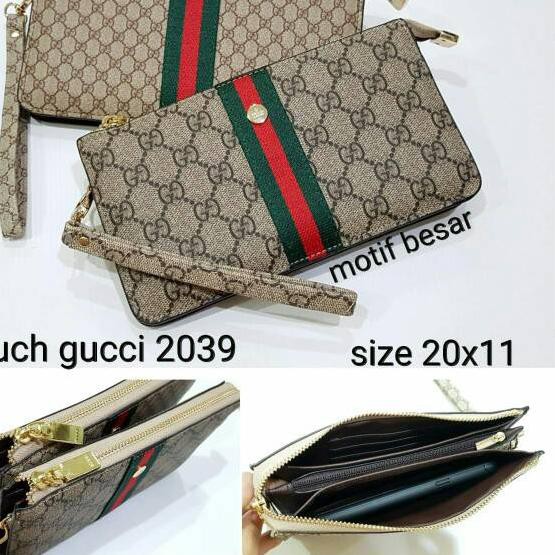 Gucci Ví Cầm Tay Vải Canvas Chống Thấm Nước Thời Trang