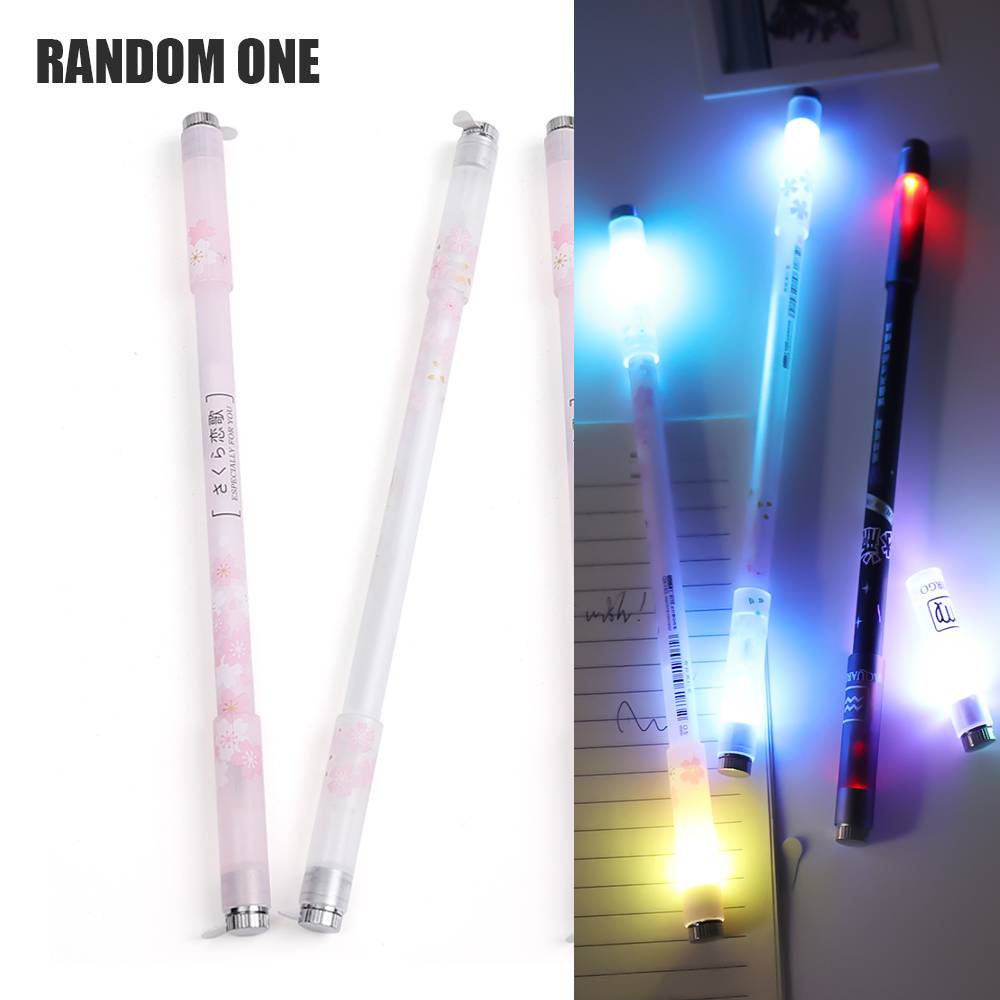 Bút Gel Có Đèn LED 0.5mm Xoay Tay Chống Trượt Giúp Giảm Căng Thẳng Schreiben stift