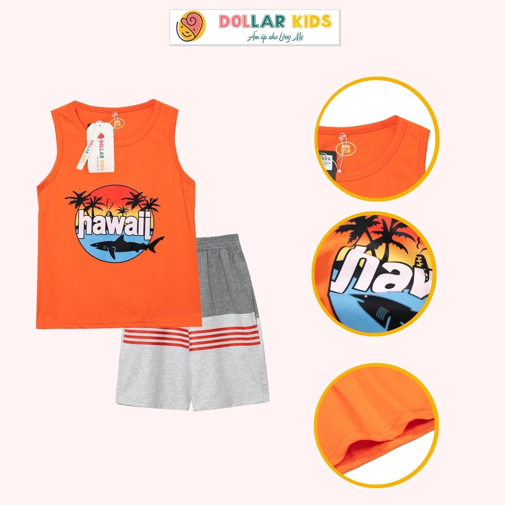 Đồ Bộ Bé Sát Nách Bé Trai DOLLARKIDS Cho Bé từ 3 đến 12 tuổi