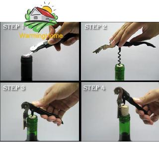 Dụng Cụ Mở Nắp Chai Rượu Vang Bằng Thép Không Gỉ Với Tay Cầm Nhựa