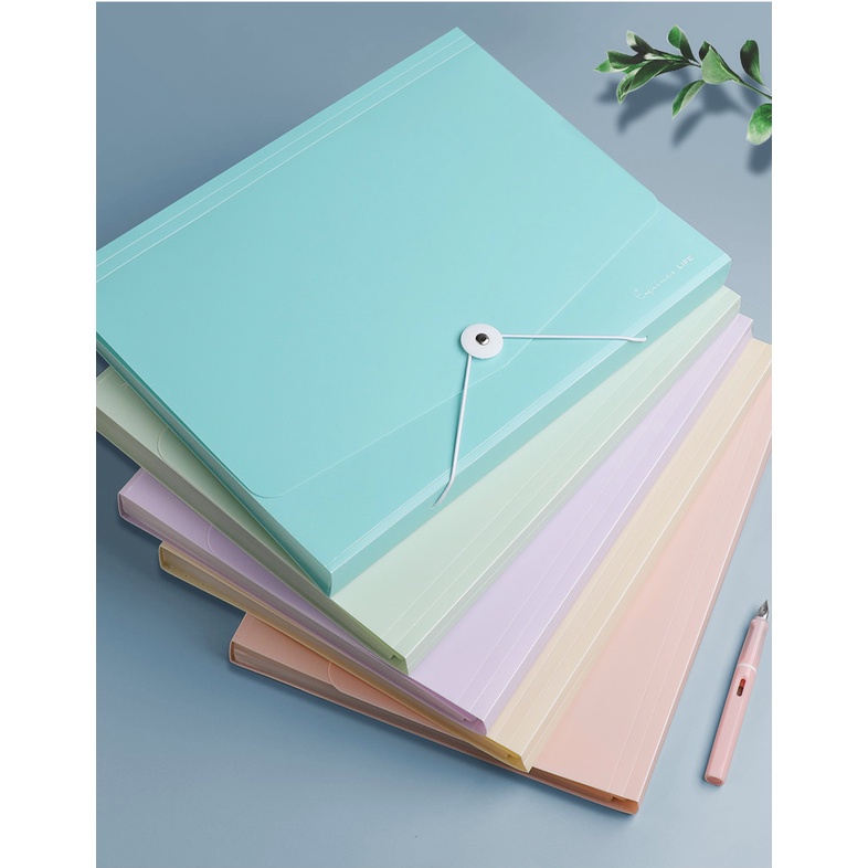 Cặp đựng tài liệu A4 - 13 ngăn phân trang - file lưu trữ tài liệu - Xanhlá/Tím/Hồng/Vàng
