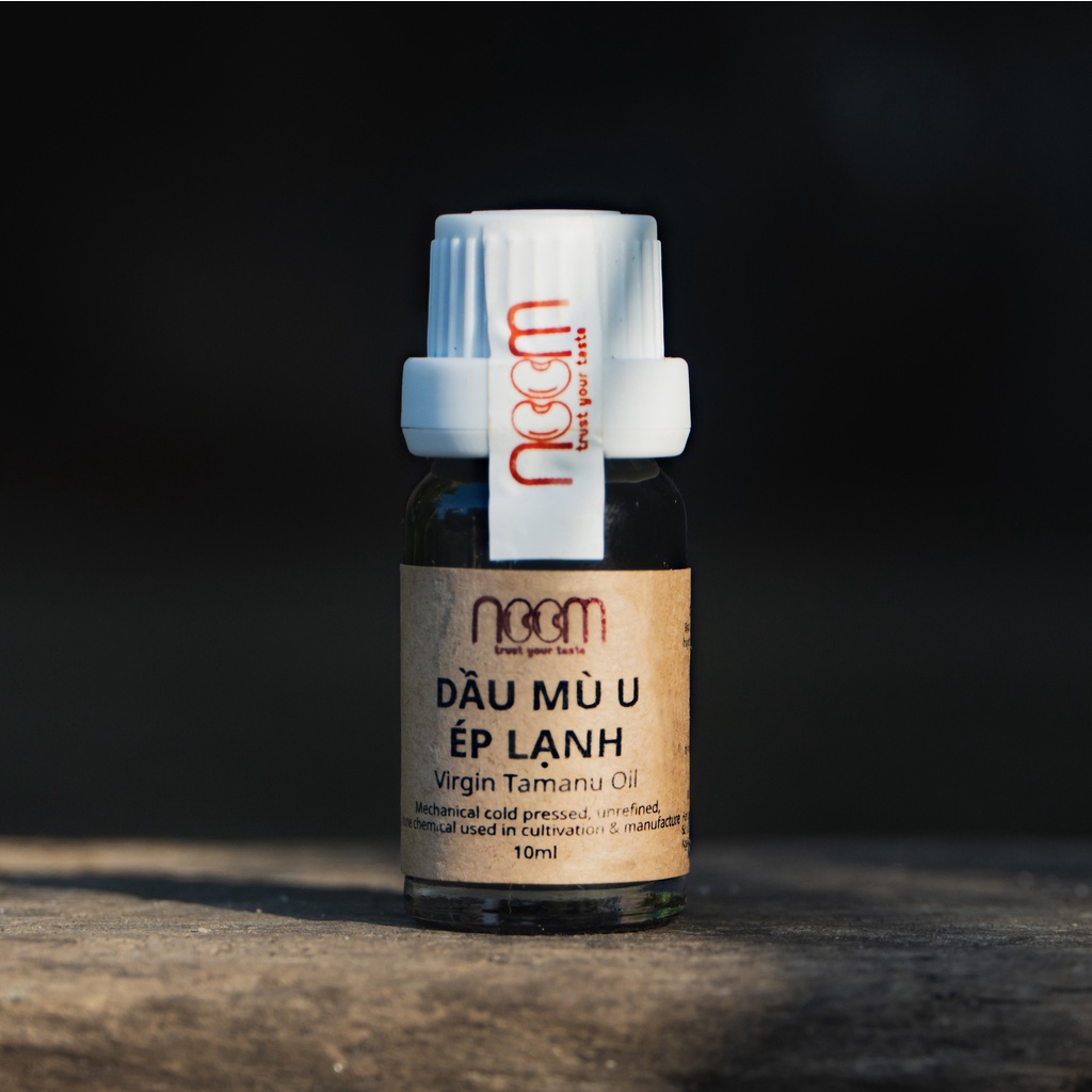 Dầu mù u ép lạnh  size mini 10ml - Noom  làm lành các vết sẹo, phỏng, mẩn ngứa và mụn