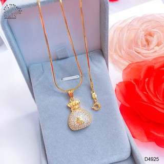 Dây chuyền nữ dạng mì hình túi tài lộc đính đá thiết kế cao cấp Orin D4925