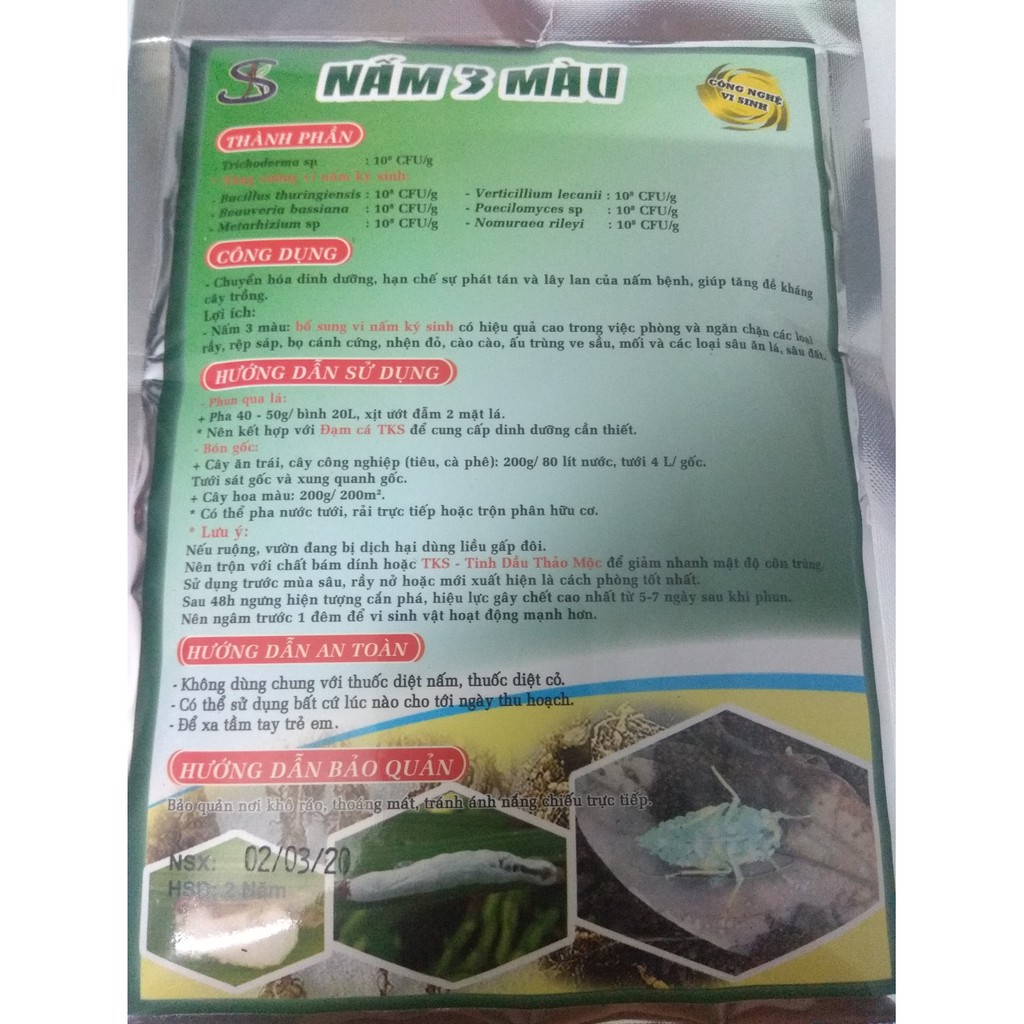 Phân vi sinh vật BTMET Nấm 3 màu - gói 200 gram