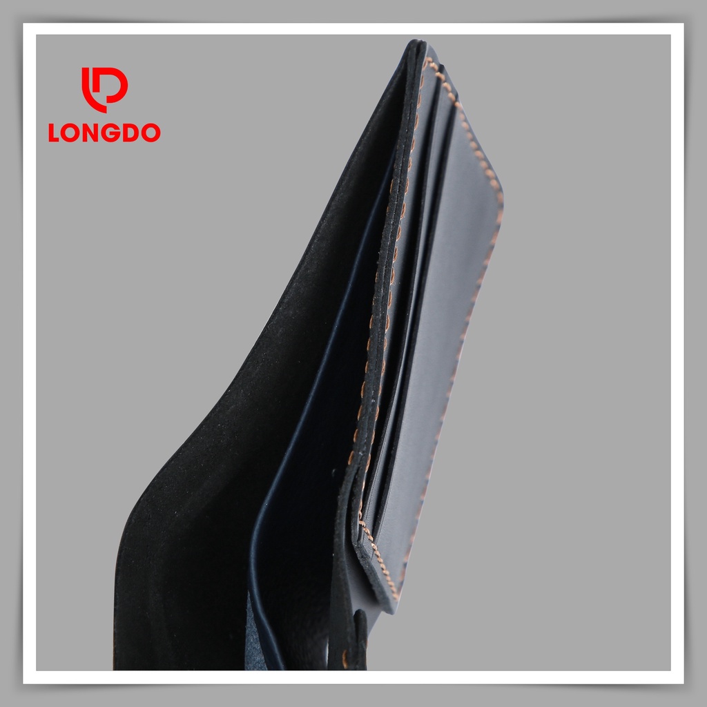 Ví da nam nhỏ gọn da bò thật - Bảo hành 5 năm - Hàng chính hãng thương hiệu Longdo Leather - B03