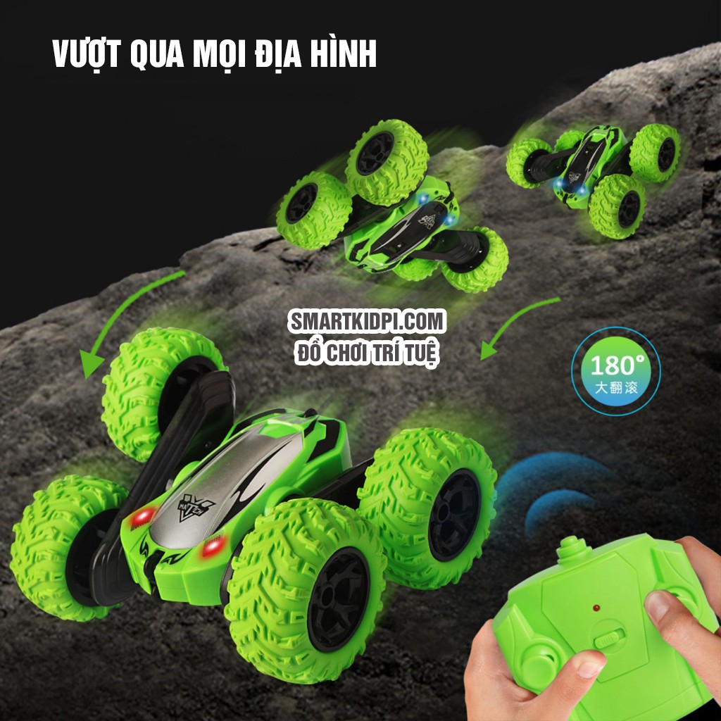 Ảnh Thật Xe ô tô địa hình điều khiển từ xa 3388 lộn nhào 360 độ - Bé Thông Minh Smart Kidpi