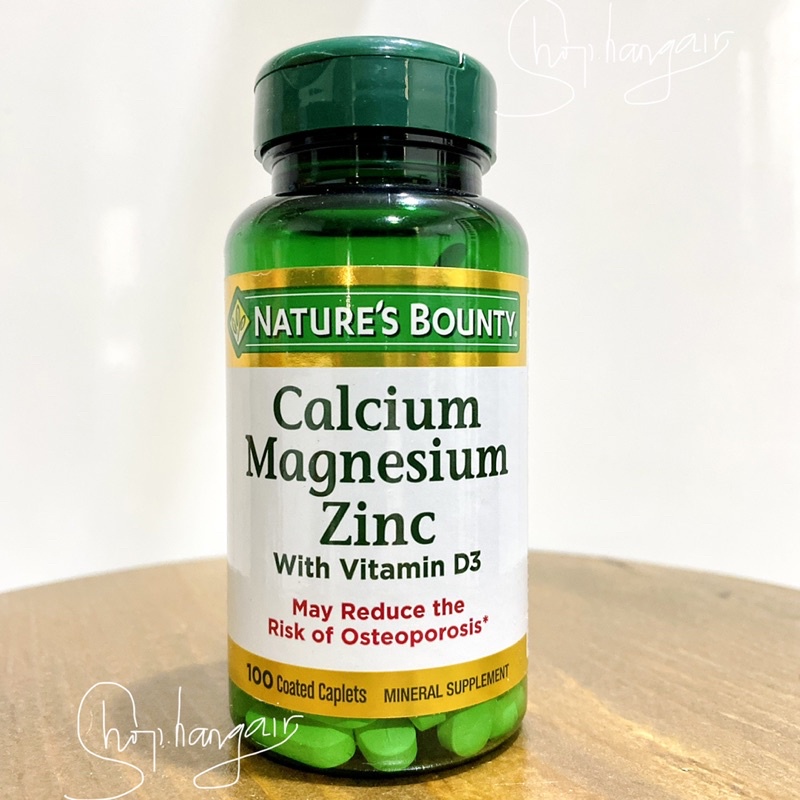 Nature’s Bounty Calcium Magnesium Zinc with D3 bổ sung Canxi magie kẽm ngừa loãng xương, giúp xương chắc khoẻ 100v từ Mỹ