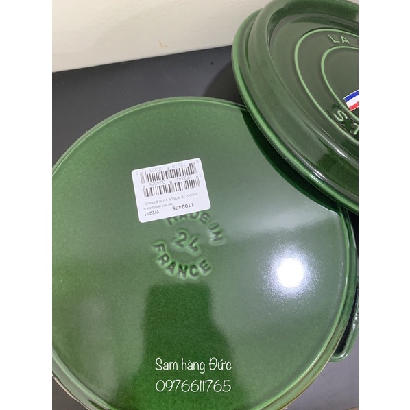 NỒI GANG STAUB COCOTTE basil green 24cm màu xanh húng chính hãng đủ bill