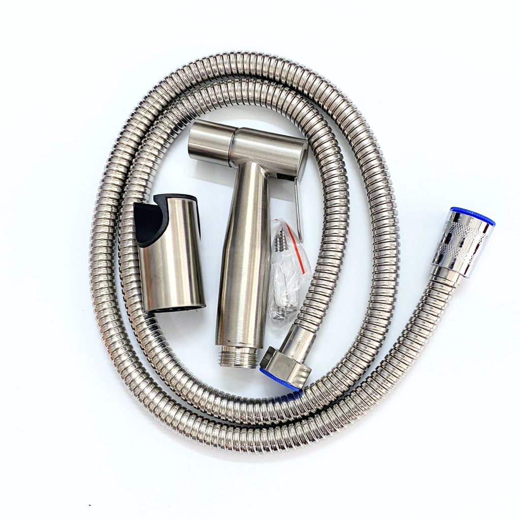 Bộ Vòi Xịt Dây Bố 3 Lớp Vệ Sinh Cầm Tay Inox SUS 304 Nhà Tắm Cao Cấp