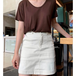 Áo thun trơn cotton lạnh cổ tim