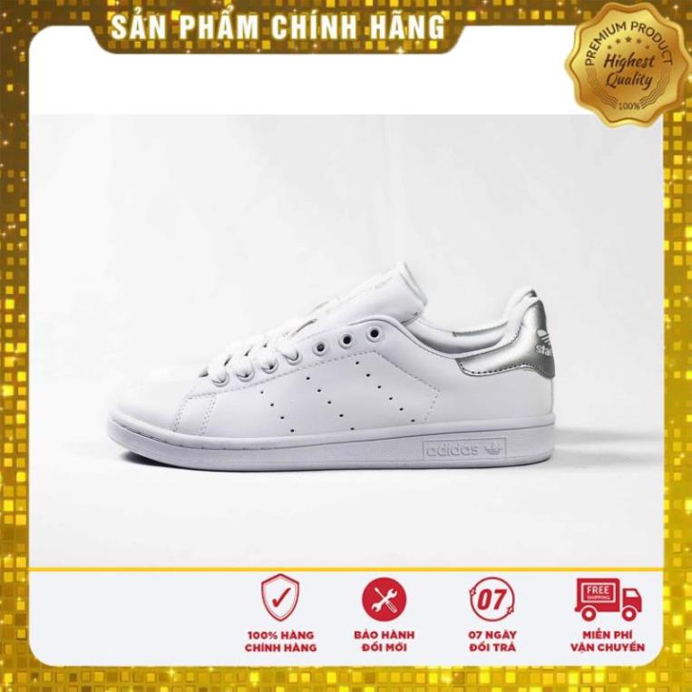 [SALE + FREESHIP] Giày thể thao nam nữ Adidas Stan Smith Silver ( gót bạc ) - bh12