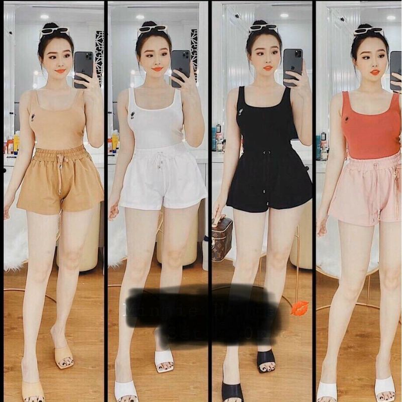 Áo ba lỗ nữ hình logo chất đẹp co dãn 4 chiều nhiều màu sắc