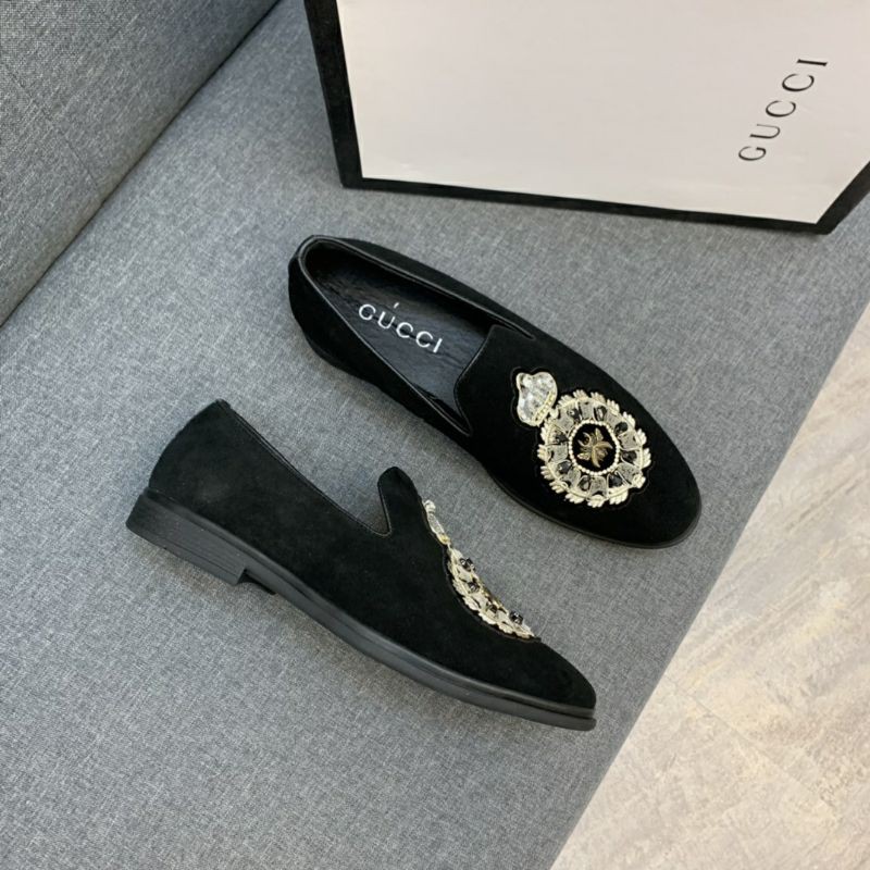 Giày lười GUCCI nam da lộn 2 mẫu logo siêu sang 2021 GC