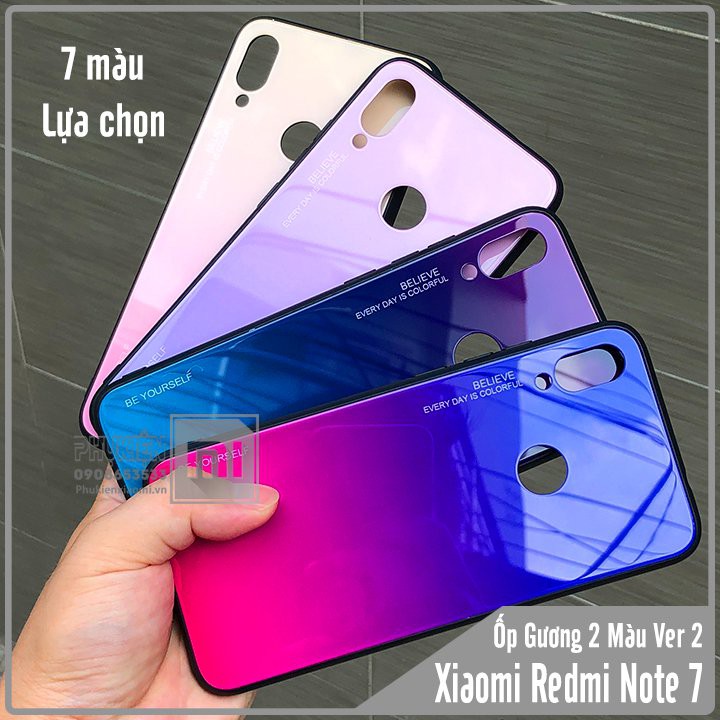 FREESHIP ĐƠN 99K_Ốp lưng Xiaomi Redmi Note 7 gương cứng 2 màu Ver 2 , viền TPU dẻo đen