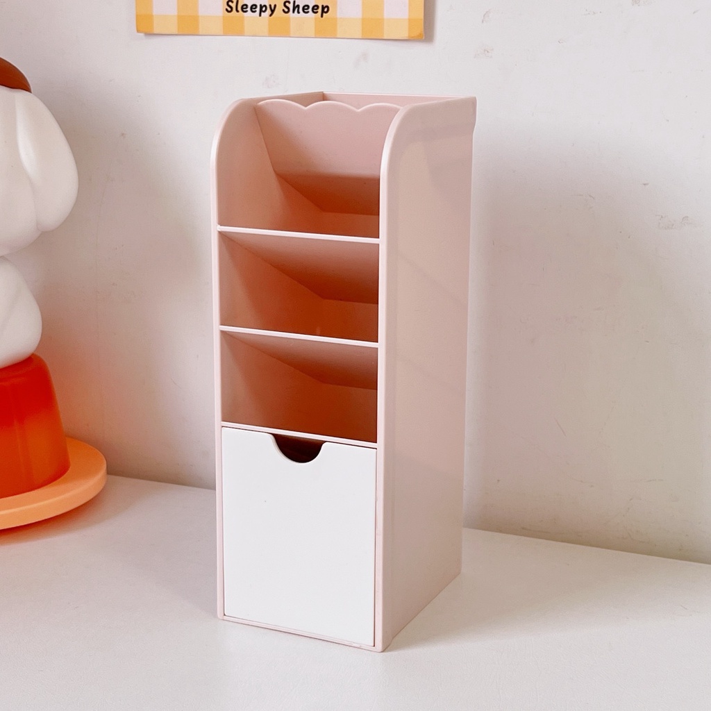 Hộp đựng bút 3 tầng có ngăn kéo loại xịn chất nhựa dày dặn