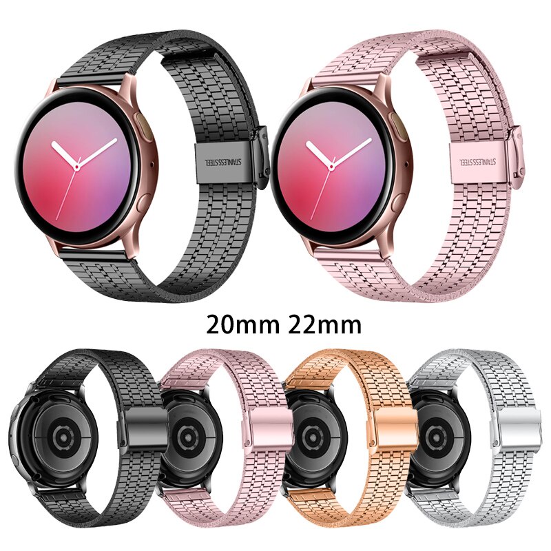 Dây đeo đồng hồ bằng thép không gỉ 20mm 22mm cho Garmin Vivomove 3 Luxe HR Fenix Chronos Vivoactive 4 3