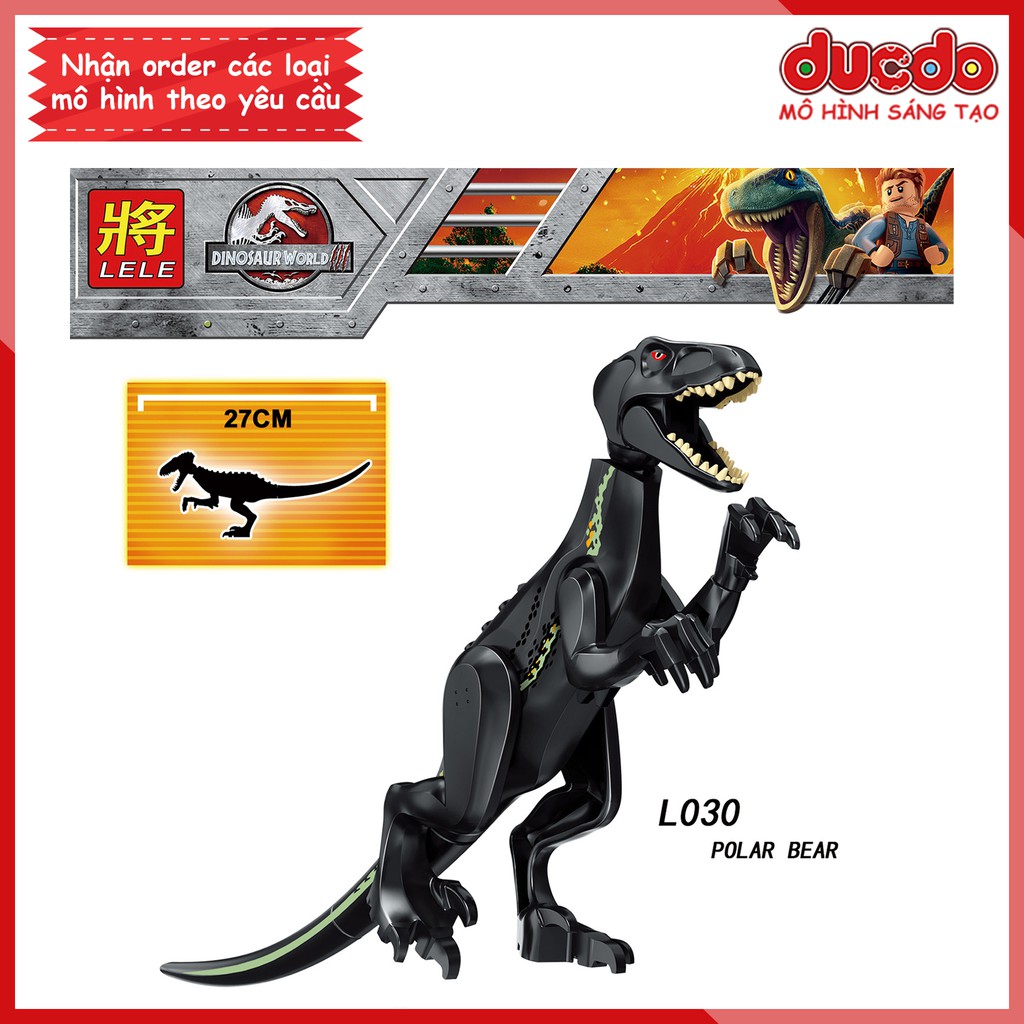 Siêu khủng long sát thủ INDORAPTOR Jurassic World - Đồ chơi Lắp ghép Xếp hình Minifigues Mini LeLe POLAR BEAR Mô hình