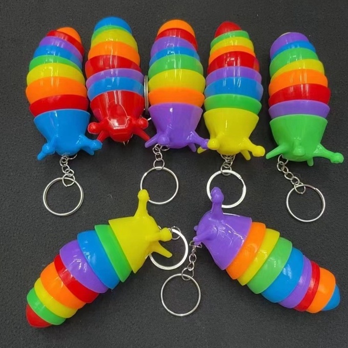 Móc khoá xinh hình con sâu 7 màu rực rỡ đáng yêu dùng làm móc khoá rất tiện dễ nhìn thấy,móc khoá cặp túi xin