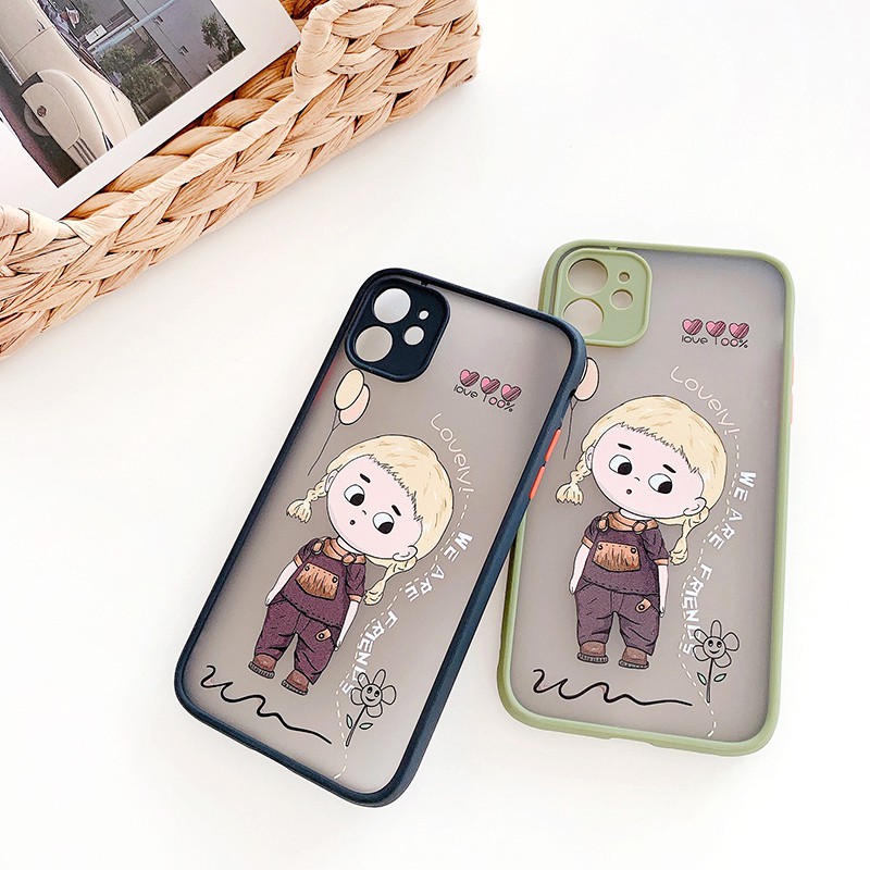 Ốp lưng iphone Baby Lovely nhám viền nổi cong 6/6plus/6s/6splus/7/7plus/8/8plus/x/xr/xs/11/12/13/pro/max/plus/promax | BigBuy360 - bigbuy360.vn