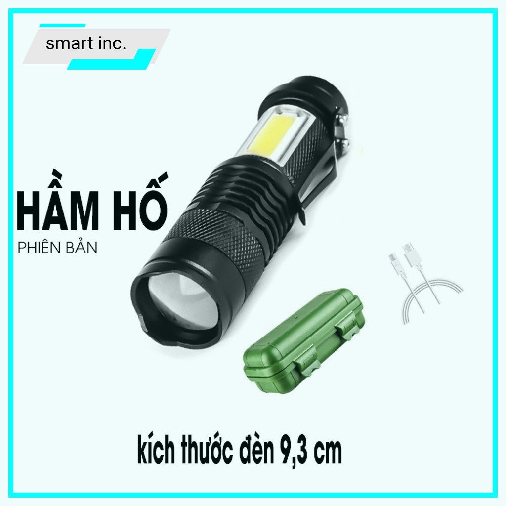 Đèn Pin Siêu Sáng Mini Bóng Led XPE COB Có Zoom Phóng To Chống Nước Cầm Tay Chuyên Dụng Sạc Điện USB Nhỏ Gọn