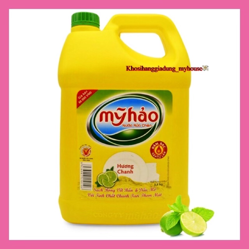 Nước rửa chén Mỹ Hảo hương chanh can 1,6kg