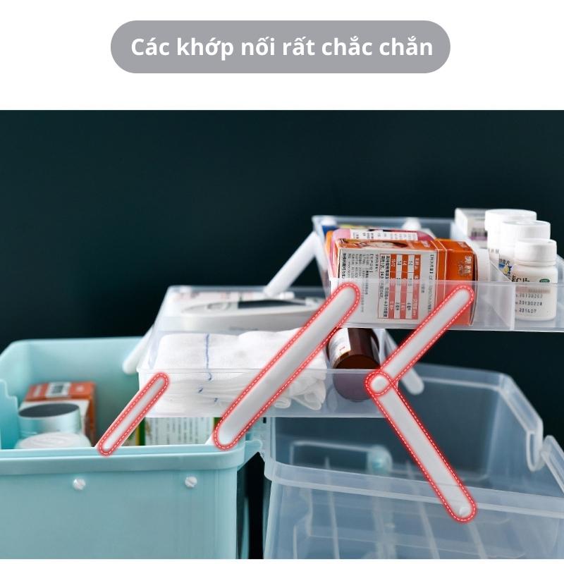Hộp Đựng Thuốc Gia Đình Y Tế 3 tầng Chia Ngăn Có 2 Ngăn Kéo Nhựa PP Loại 1 TomHouseVN