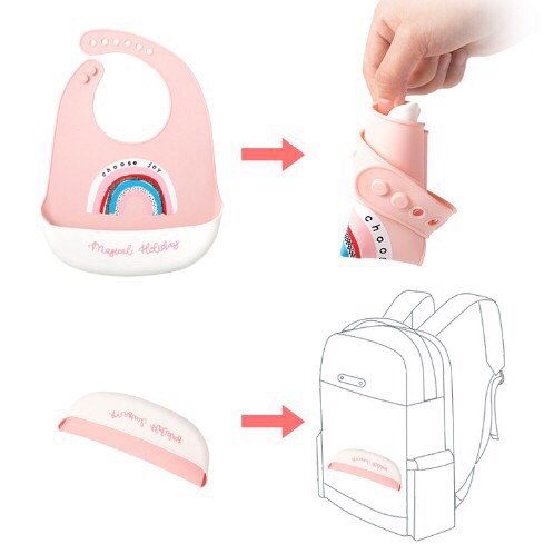 [Haobaby2018] Yếm ăn dặm silicon 3D có máng, siêu mềm cao cấp cho bé ăn dặm kiểu nhật BLW