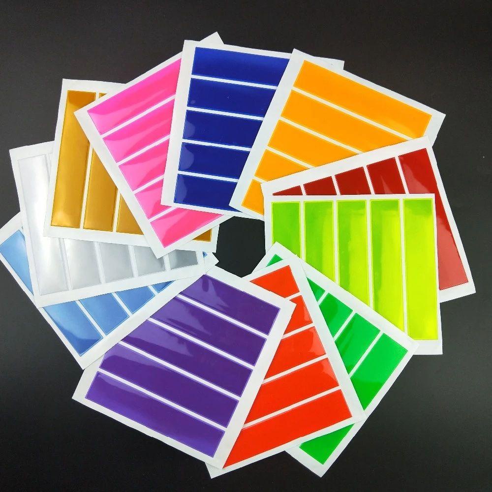 LANFY 5Pcs/Sheet Reflective Strips Safety Use Reflecting Reflective Sticker Decal Sticker Bicycle Scooter for Car Motorbike PVC Super Sticky Night Reflective Helmet Sticker/Multicolor
