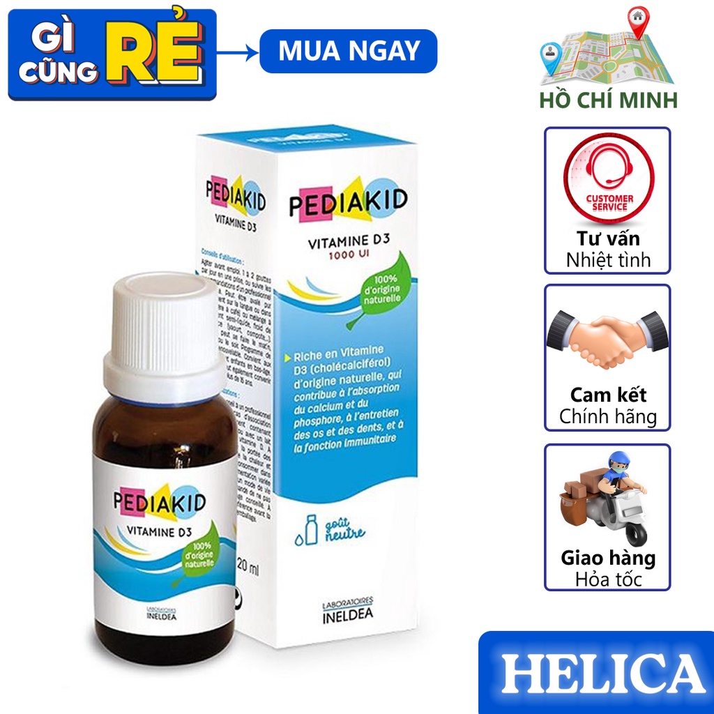 Siro Pediakid Vitamin D3 ⚡Chính Hãng⚡ 20ml - Bổ sung Vitamin D cho trẻ MKPHH