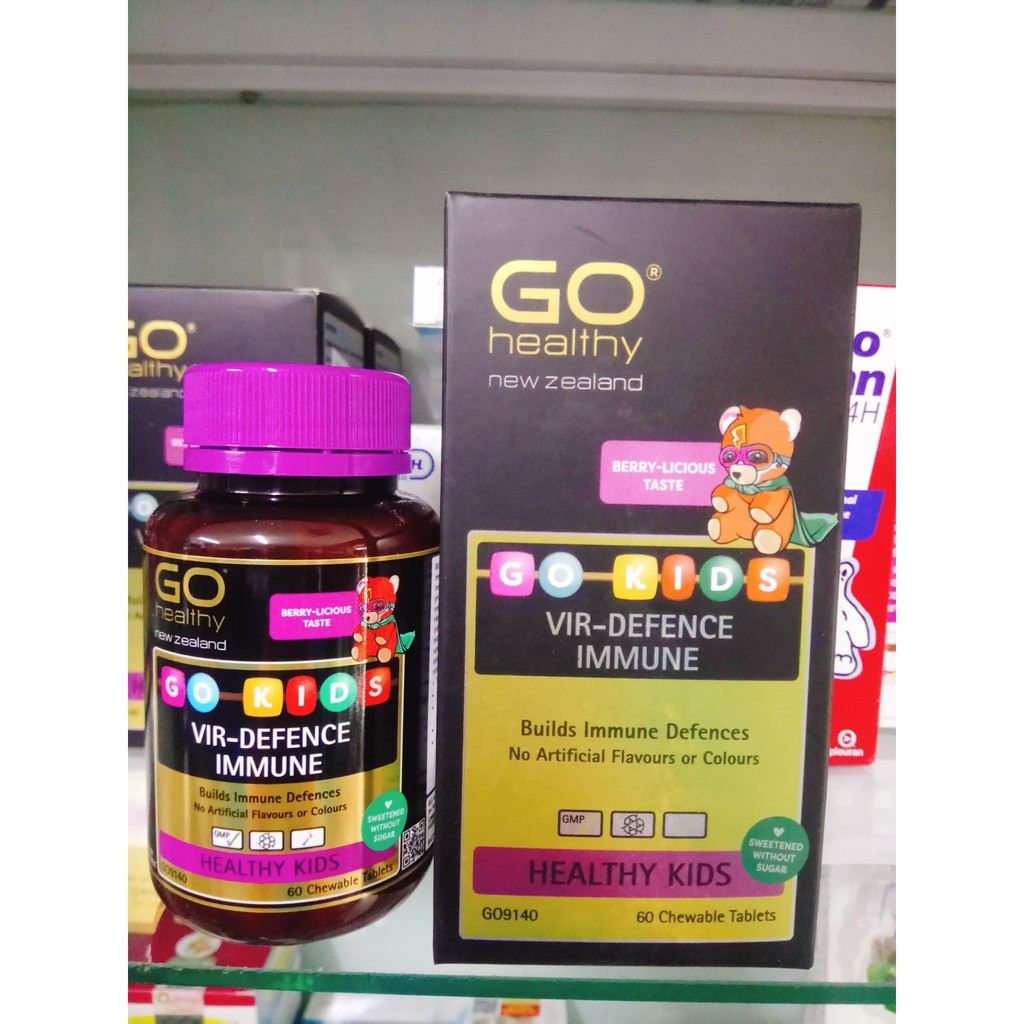 Viên nhai Go Kids Vir Defences Immune -hỗ trợ nâng cao sức đề kháng cho trẻ, tăng cường sức khỏe
