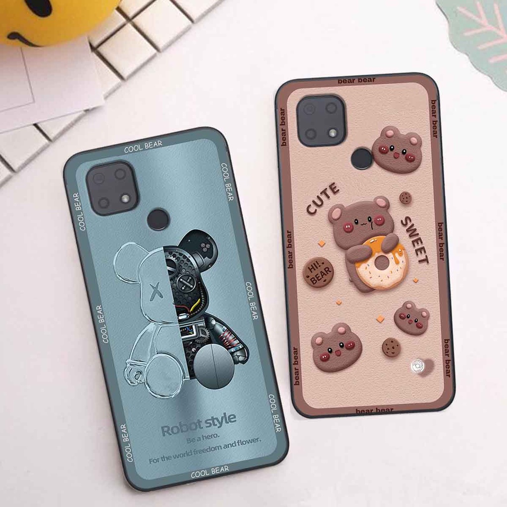 Ốp Xiaomi Redmi 10C bear brick, gấu đáng yêu, dễ thương