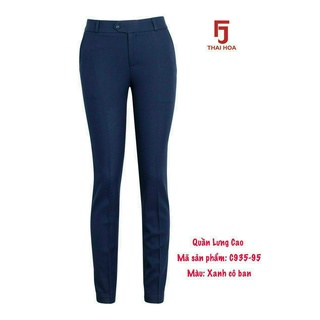 Quần tây Thái Hòa lưng cao 1 nút màu xanh navy C935-95