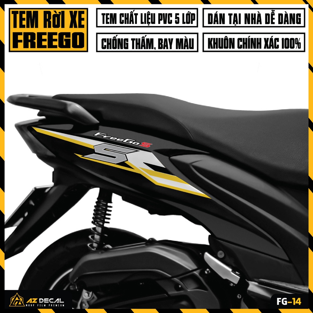 Tem Xe Yamaha FreeGo 125 / S 2018 - 2022 Hiện Đại | FG-14 | Decal Rời Cao Cấp, Chống Nước, Dễ Dán Mẫu Mới Nhất