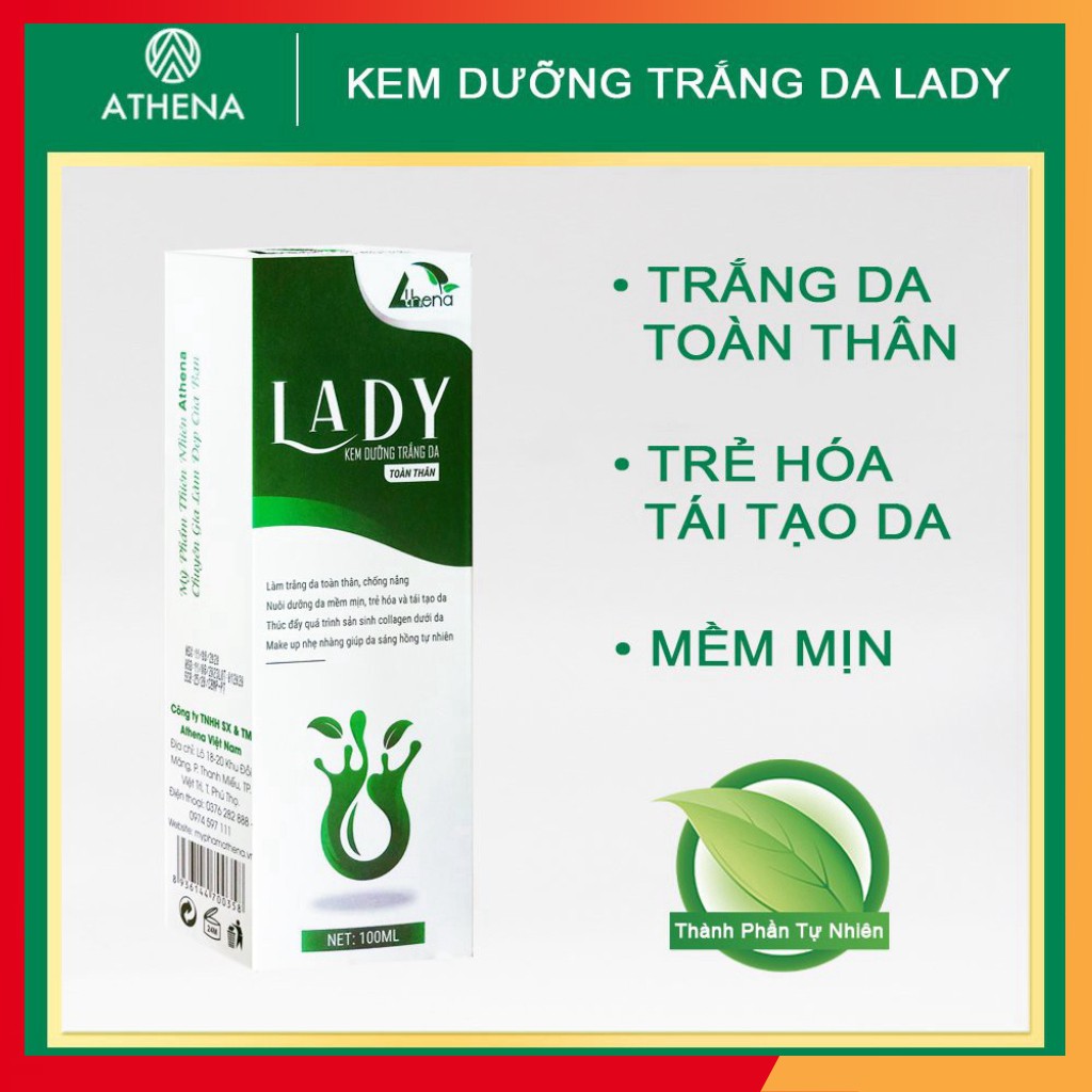 Kem Dưỡng Trắng Da Body Lady Athena