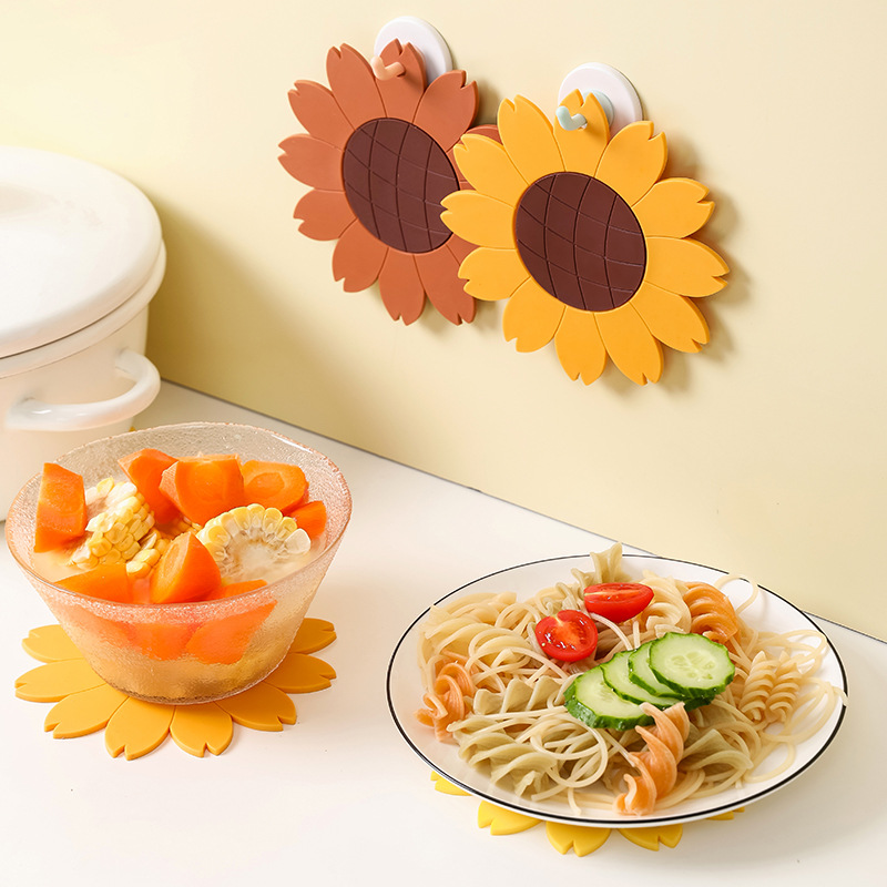Đế lót nồi cách nhiệt hình hoa hướng dương 15cm 19.5cm