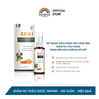 [SẢN XUẤT CÔNG NGHỆ PHÁP] Xịt Họng Thảo Dược Seki - Giảm ho, Đau họng, Tăng miễn dịch đường hô hấp, Thơm miệng (25ml)