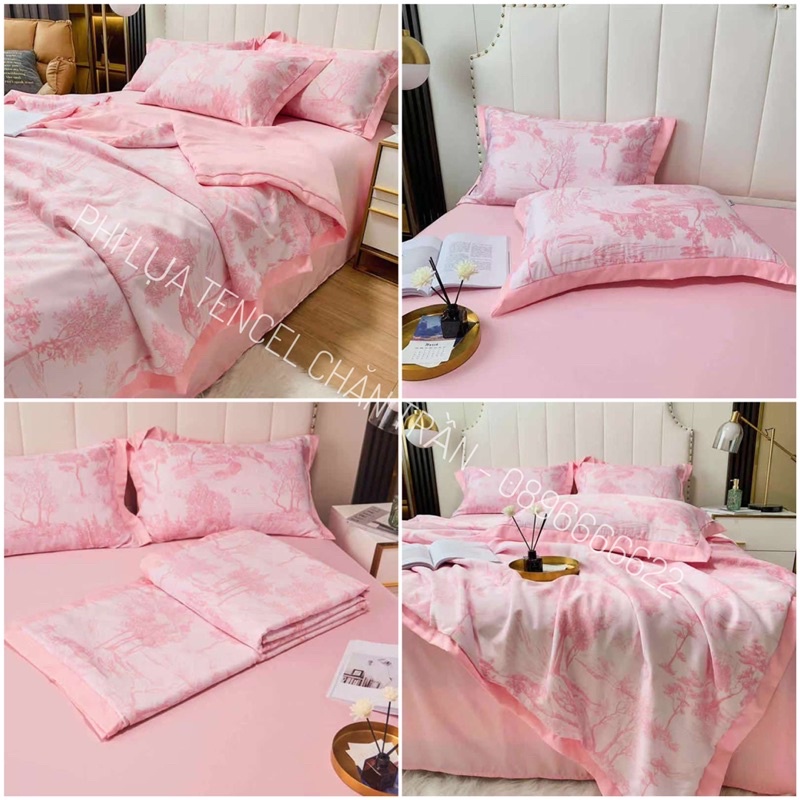 Phi Lụa Tencel chăn trần 4 món , Chất liệu lụa lạnh mịn mát chăn trần nhập khẩu nguyên bộ phù hợp mùa hè thu🌵
