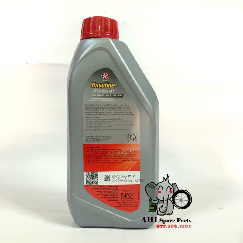 Nhớt XE SỐ CALTEX HAVOLINE Super 4T SAE 20W-50 1L